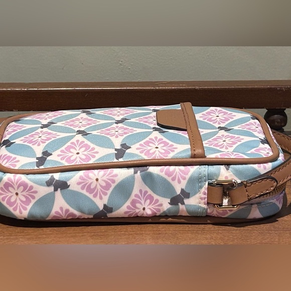 RADLEY LONDON Willow Walk Pink & Blue Crossbody With Leather Trim. - Picture 9 of 12